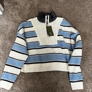 Grey Bandit Blue and White Sweater